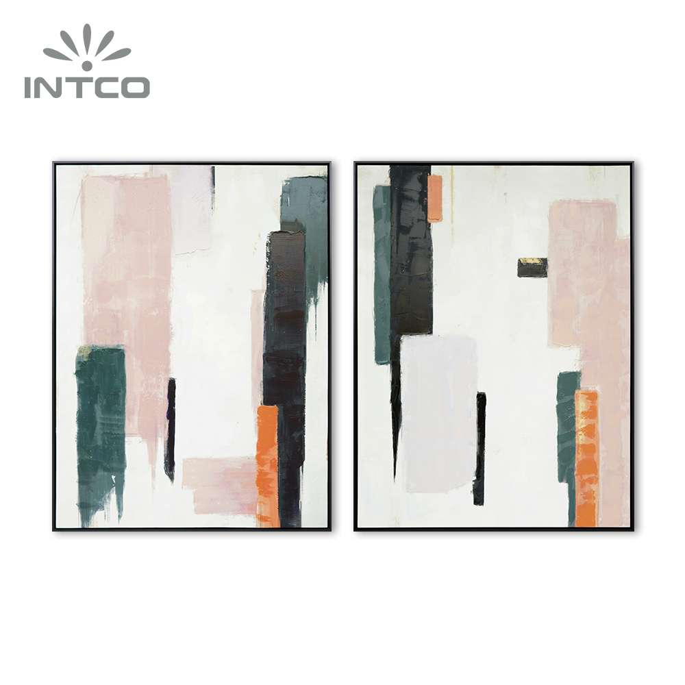 Intco abstract wall art frame set of 2